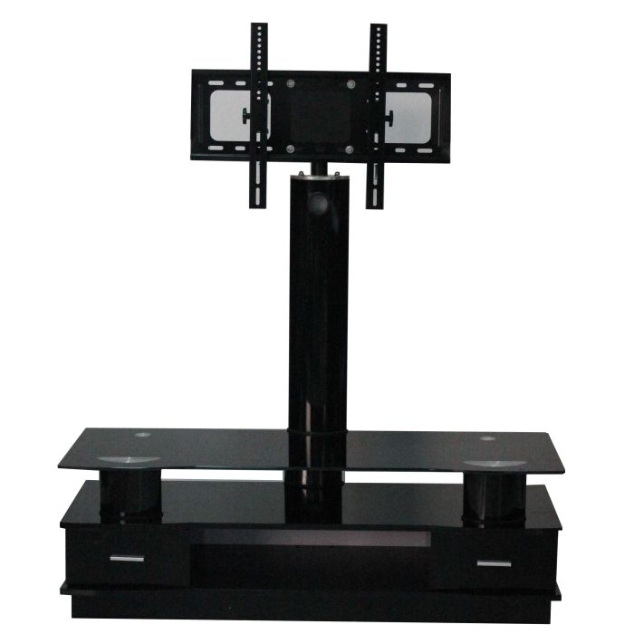 London 2 Drawer TV Stand with Bracket - Black 