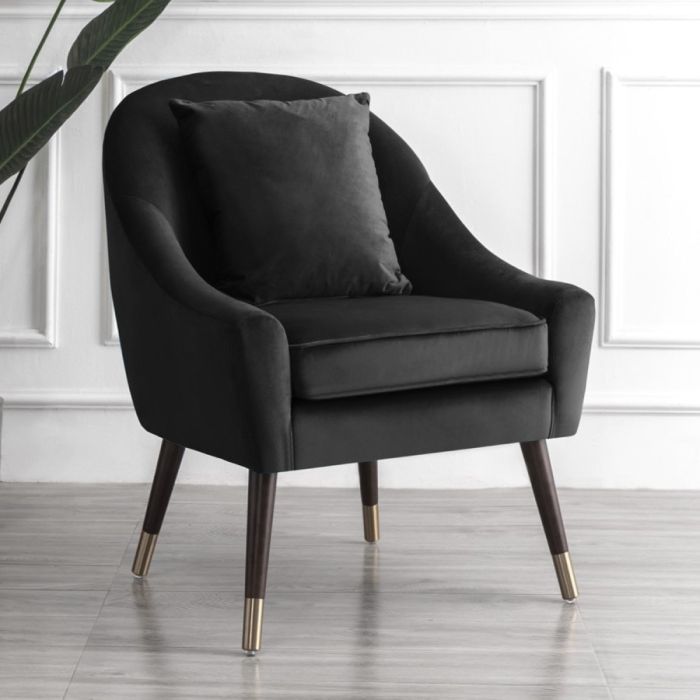 VALORA Velvet Dining Chair - Black