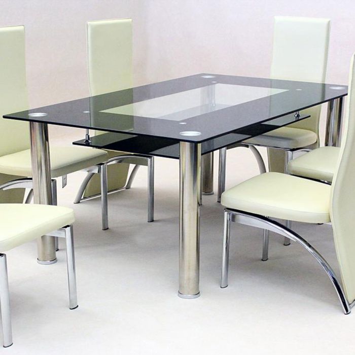 Bramwell Glass Large Dining Table