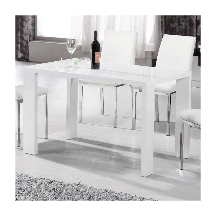 Sleek Dining Fairfield High Gloss White Table - Rectangular Delight
