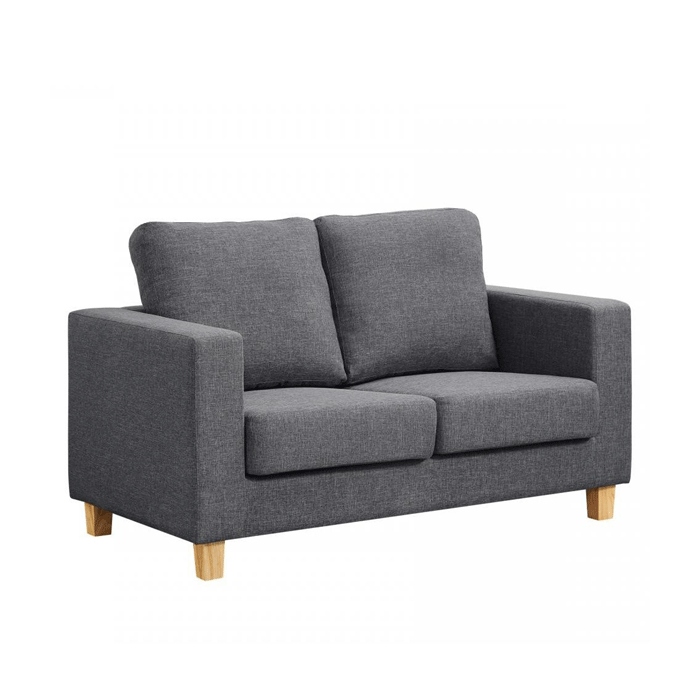 Buxton Linen Fabric 2 Seater Sofa - Dark Grey