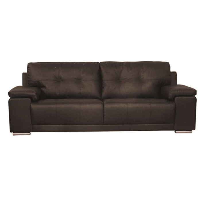 Richmond Luxe Comfort Classic Bonded Leather and PU 3-Seater Sofa in Brown