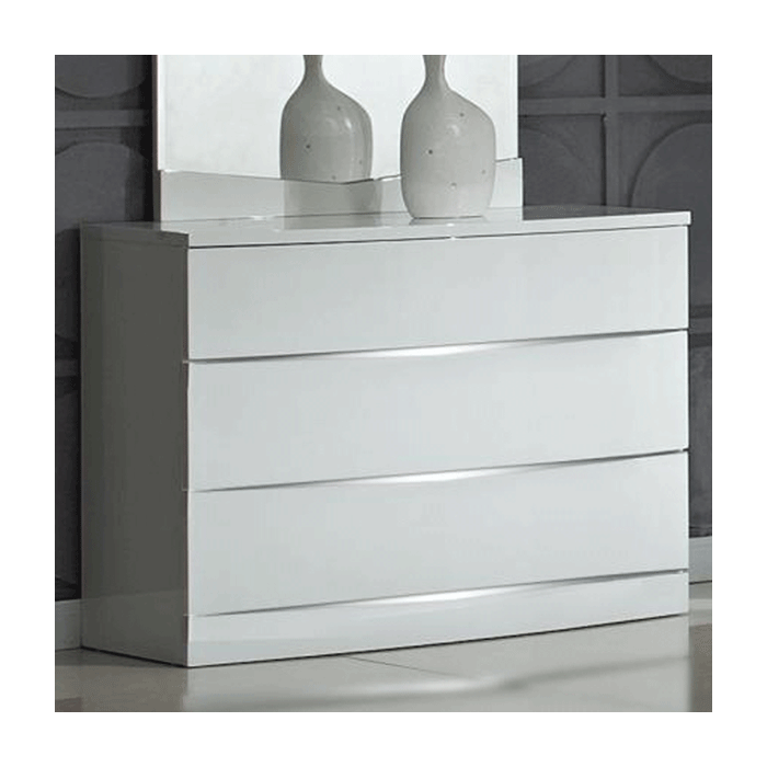 ARCATA White Chest of Drawers - Large-sized, 3 Drawers, Ready Assembled