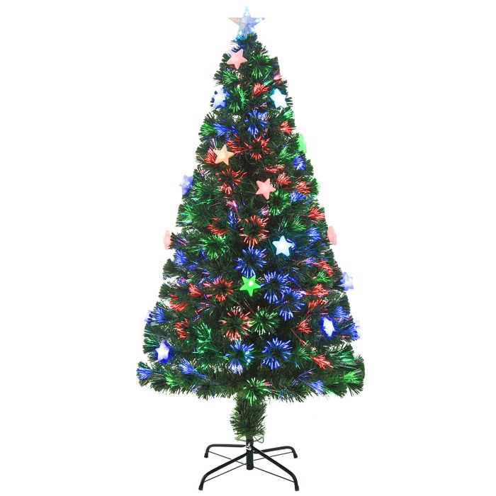 Debbie 5ft 150cm Green Fibre Optic Artificial Christmas Tree W Stars