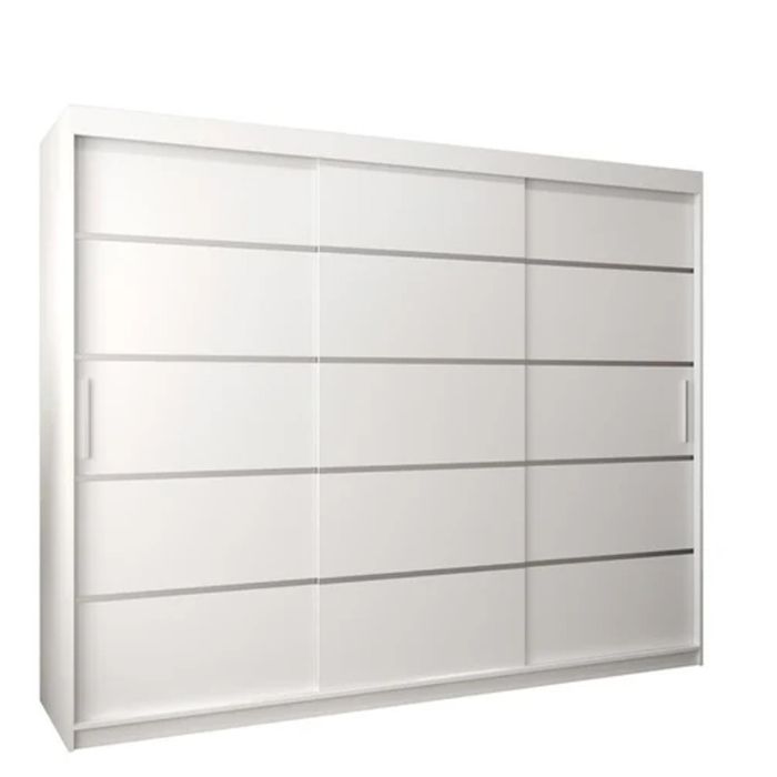 Sliding Wardrobe - VICENZA I 3 Door Wardrobe White 250cm