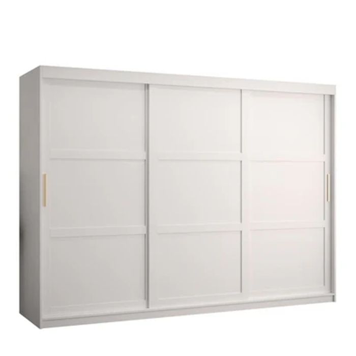 Sliding Wardrobe - CLIFFORD I 3 Door Wardrobe White 250cm