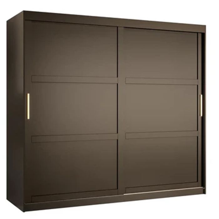Sliding Wardrobe - CLIFFORD I 2 Door Wardrobe Black 200cm