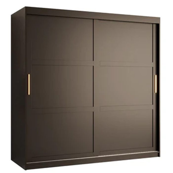 Sliding Wardrobe - CLIFFORD I 2 Door Wardrobe Black 180cm