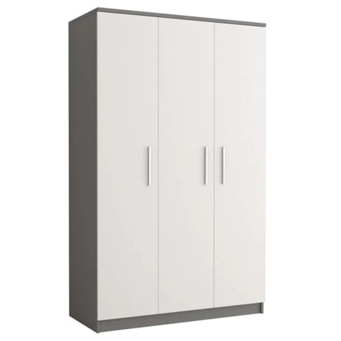 Wardrobe - ORMISTON 3 Door Wardrobe Grey Matt 120cm