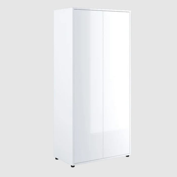 Wardrobe - DONNELL 2 Door Wardrobe White Gloss 101cm