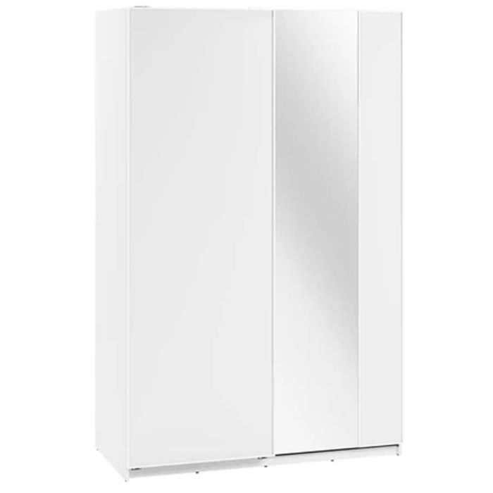 Sliding Wardrobe - SULLIVAN 2 Door Mirrored Wardrobe White 170cm