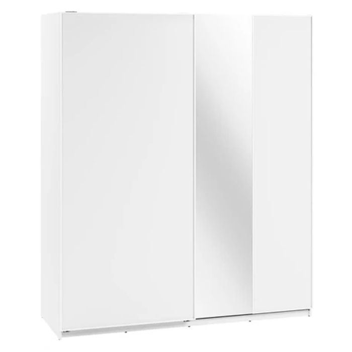 Sliding Wardrobe - SULLIVAN 2 Door Mirrored Wardrobe White 200cm