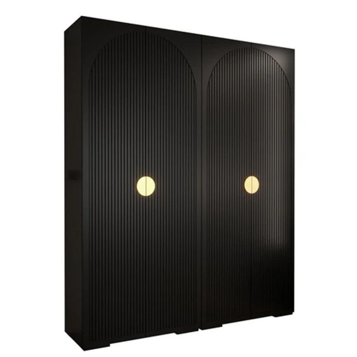 Wardrobe - WINCH I 4 Door Wardrobe Black 200cm