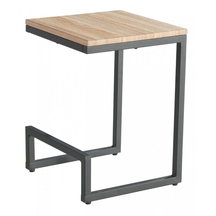 Marcello Lamp Table with Metal Black Legs - Oak Effect