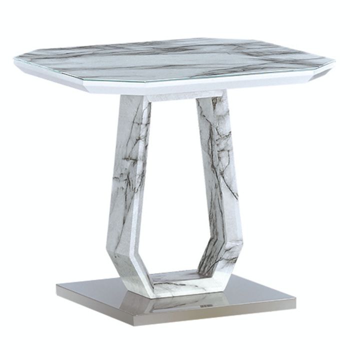 Darkseid Marble Effect Glass Lamp Table