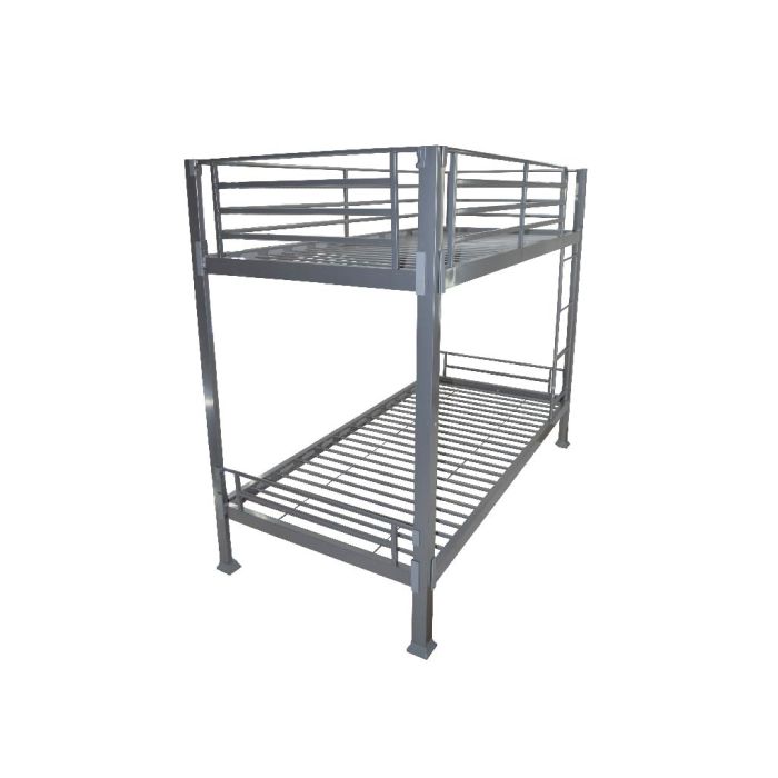 Small Single Bed - NOBRA 2ft6 Metal Bunk Bedframe - Silver