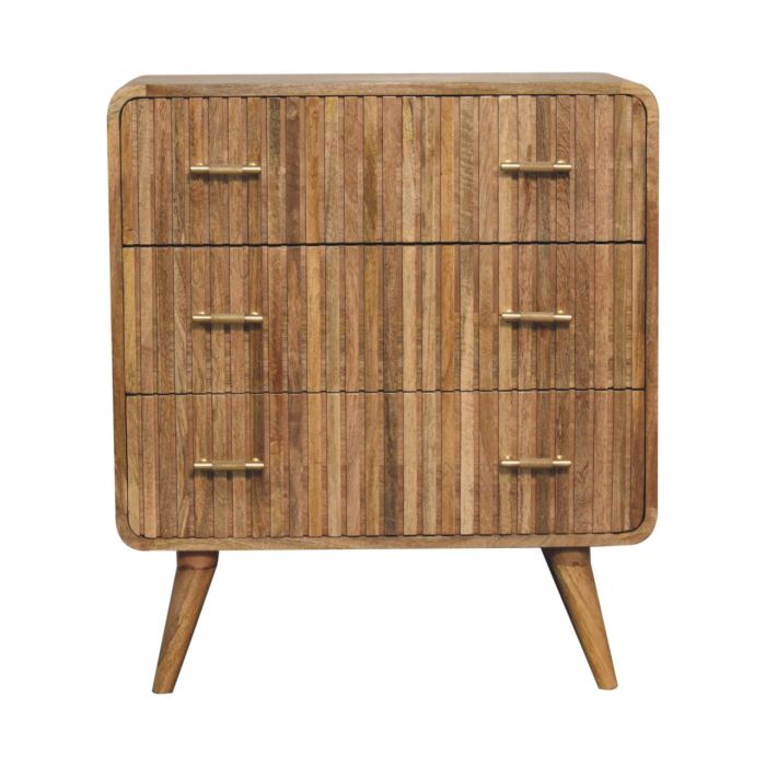 TAMWORTH Oak Finish Chest of Drawers - Medium-sized, 3 Drawers