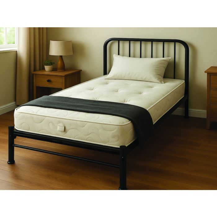 Single Bed - BAXTER 3ft Metal Bedframe - Black