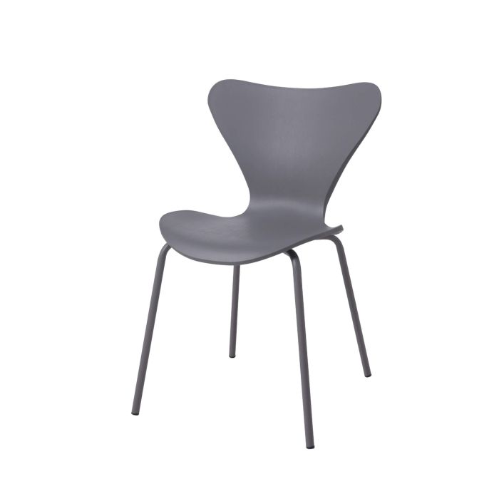 TIERRA Plastic Chairs with Metal legs Grey - Set of 4