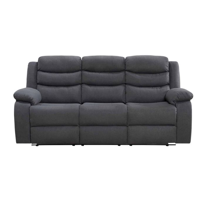 3 Seater Sofa - ESPERANZA Fabric Recliner Sofa - Dark Grey
