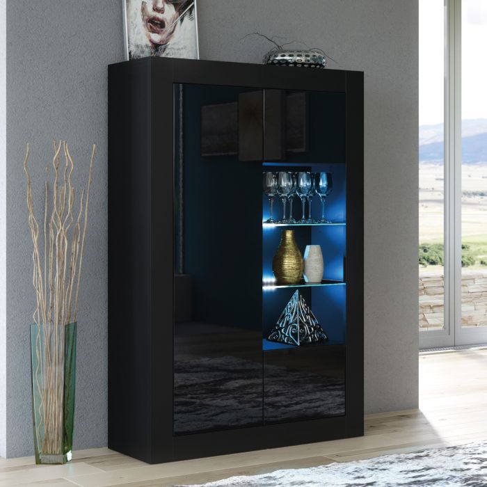 CANNES Display Cabinet 140cm - Black