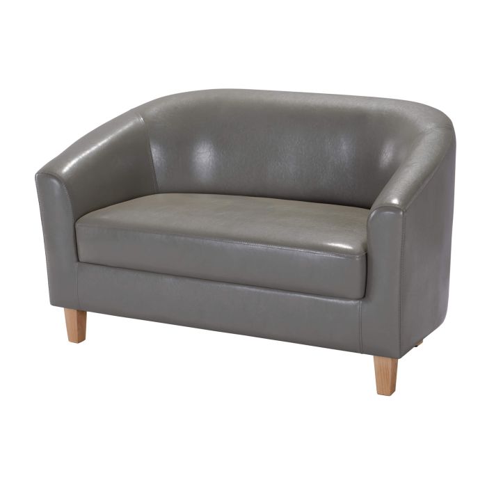 2 Seater Sofa - PRESTIS Leather Sofa - Grey