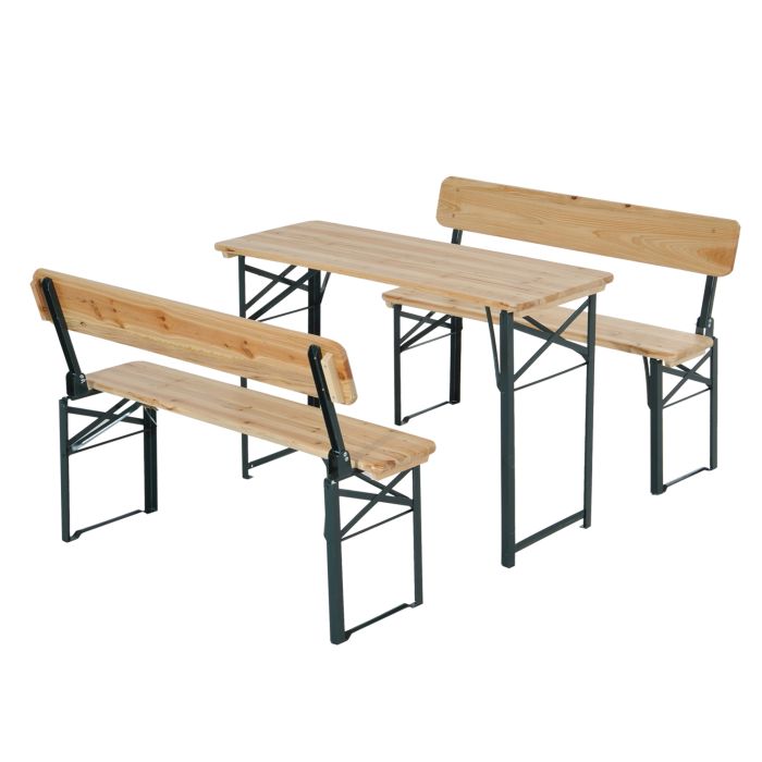 3 pcs Wooden Table Bench Set
