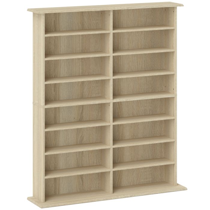 HERON 16 Compartment Media Shelf Nature Wood Finish