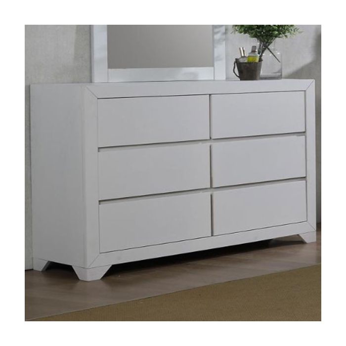 Dressing Table - ROSAMUND 6 Drawer Dresser Sonoma Oak 120cm