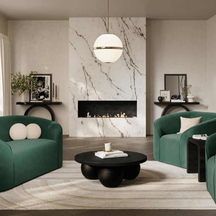 ZUVA Velvet Armchair - Forest Green