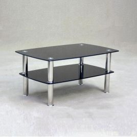 Tanner Teak Glass Coffee Table - Black