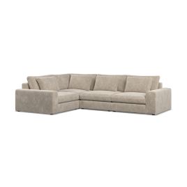 Corner Sofa - SOVA Fabric 3 Seater Right Hand Facing Pearl