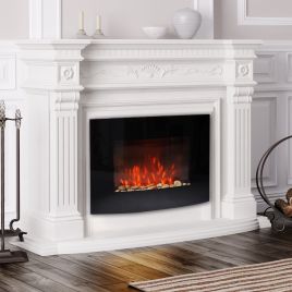 Large LED Curved Glass Electric Fire Place