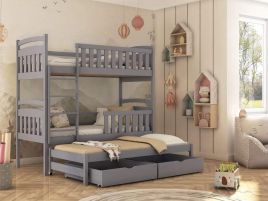 SALLY Wooden 2 Drawers Storage Double Bed with Trundle - Grey