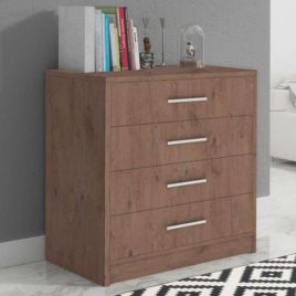 AVERTON Dark Oak Finish Chest of Drawers - Medium-sized, 4 Drawers