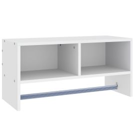 Wall Mounted Coat Hanger Hooks Rack Stand Hallway Coat Rack Rail & Storage Shelf Hanging Coat Organizer (White)