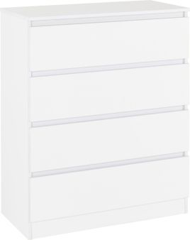 MALDEN White Chest of Drawers - Medium-sized, 4 Drawers
