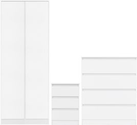 Wardrobe Set - MALDEN Bedroom Set White 80cm