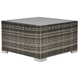Rattan Coffee Table Ready to Use Outdoor Furniture Suitable for Garden Backyard Deep Grey