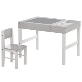 Kids Table and Chair Set with Storage Space - Grey