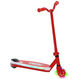 AIVAGO Kids Electric Scooter Ages 4-7 with Rear Wheels, LED Lights & Brake, Red
