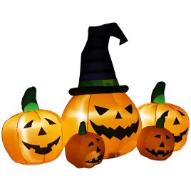 Yangon 6ft LED Halloween Inflatable Pumpkin in Hat Decoration
