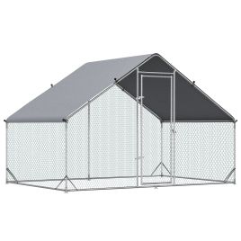 Walk In Chicken Run Galvanized Chicken Coop Hen Poultry House Cage Rabbit Hutch Pet Playpen Backyard With Water-Resist Cover, 3 x 2 x 2m
