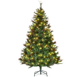 Debbie 1.8m Prelit Christmas Tree Artificial Tree Metal Stand-Green