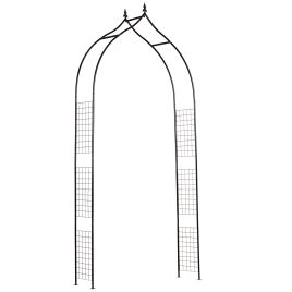 Steel Frame Backyard Metal Pergola for Plants & Trellis Garden Arch Black