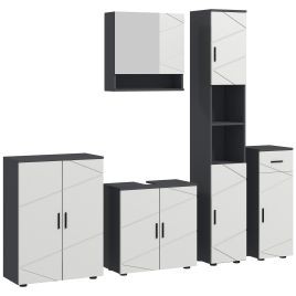 Kleankin 5-Piece Bathroom Storage Solution with Tall Cabinets - Grey