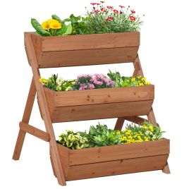 3-Tier Wooden Raised Garden Bed for Vegetables and Herbs