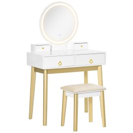 Dressing Table - LJUBLJANA 4 Drawer Dresser White 80cm