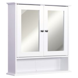Wall-mounted Bathroom Cabinet Mirror Door, 56L x 13W x 58Hcm-White