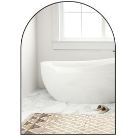HERON 50 x 70cm Arched Home Mirror - Black